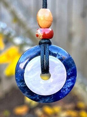 Rose Quartz and Sodalite Pendant Necklace | Handmade